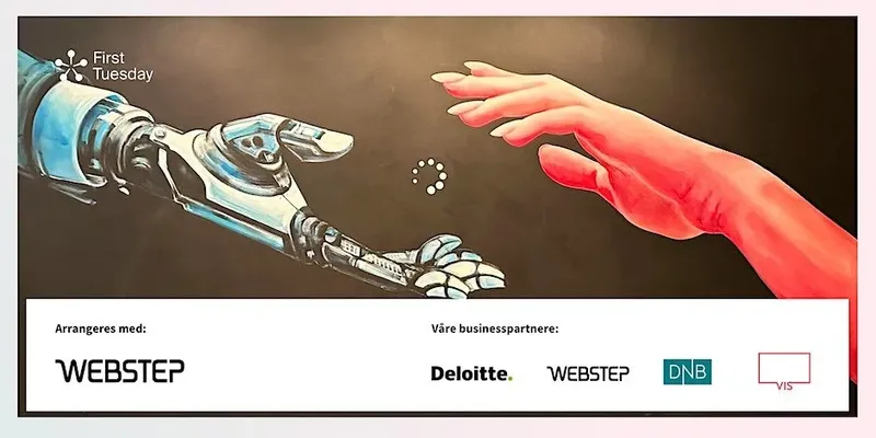 Fremtidens Duo: AI + mennesket — arrangementsbilde fra First Tuesday Bergen